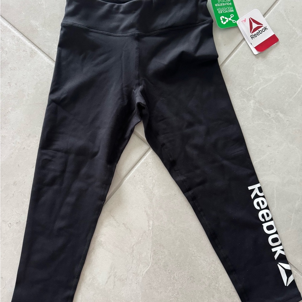Reebok Kids Black Leggings with Logo NWT